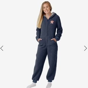 Houston Astros Womens Sherpa One Piece Pajamas XL